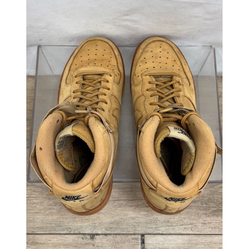 Nike Air Force 1 High Top Shoes Kids 6.5Y Wheat Gum Sole Casual Sneakers - Picture 5 of 10